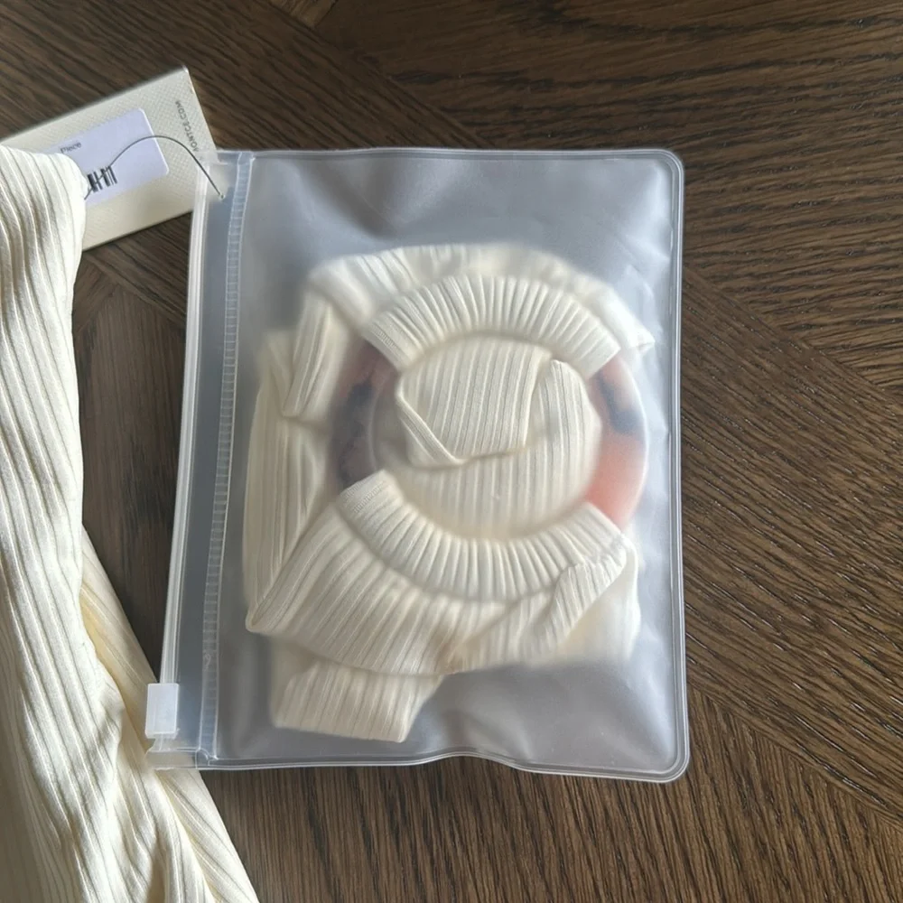 MONTCE SWIM Kim One Piece Swimsuit, Cream Rib, Large , BRAND NEW WITH TAG, $218